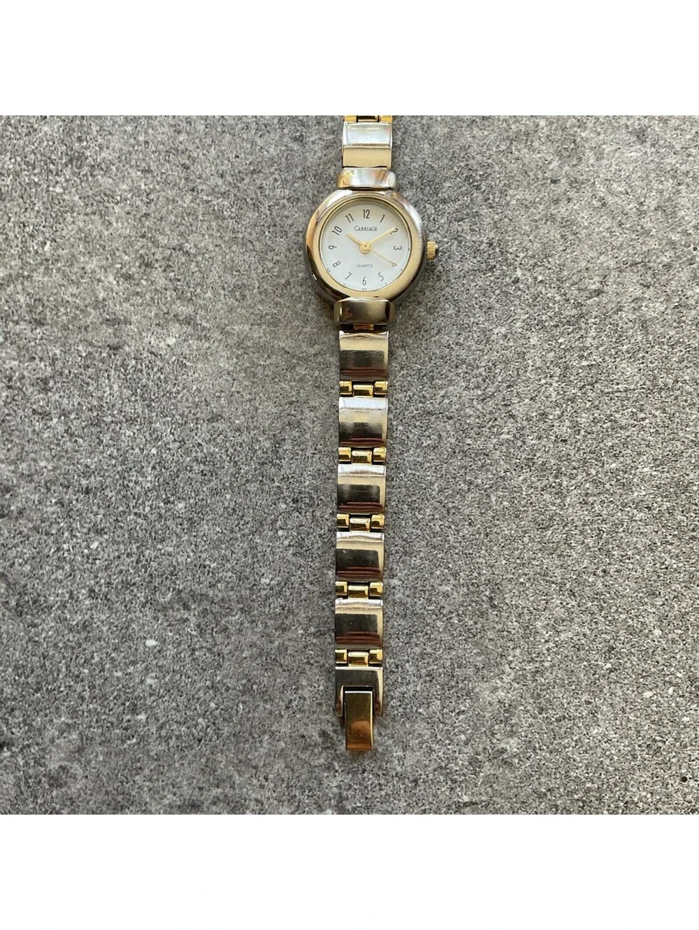 Carriage by Timex Womens Watch Two Tone Case and Band W/White Dial Bin N
